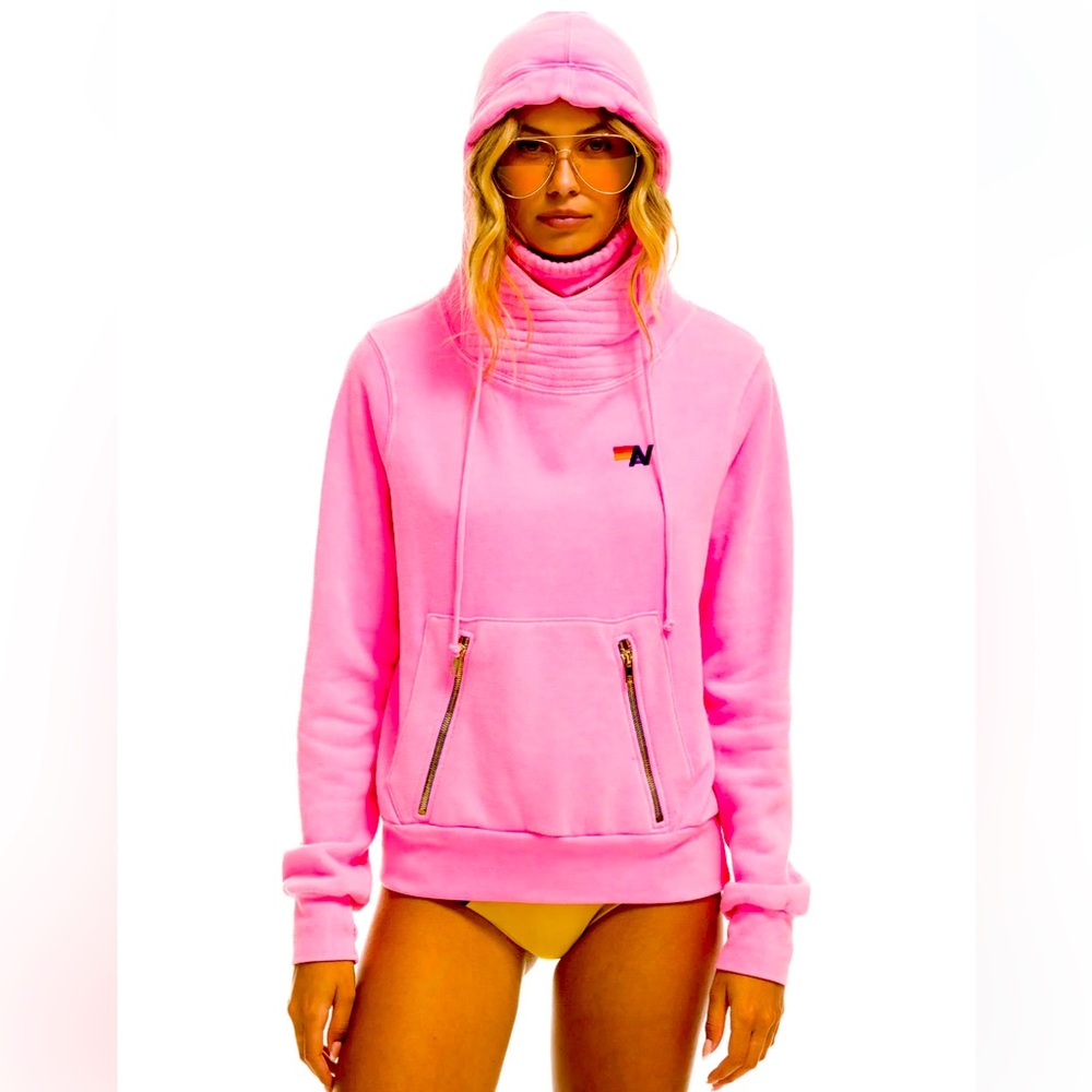 Aviator Nation Ninja Pullover Hoodie - Neon Pink
